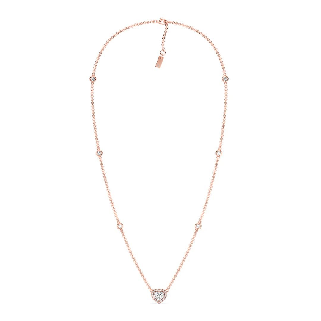 Heart Diamond Station Necklace - Image 6