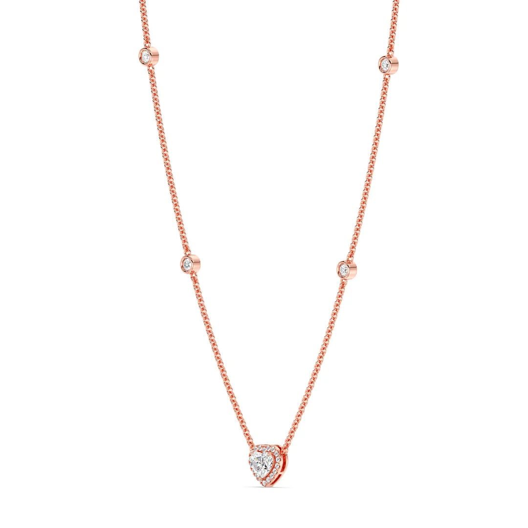 Heart Diamond Station Necklace - Image 5