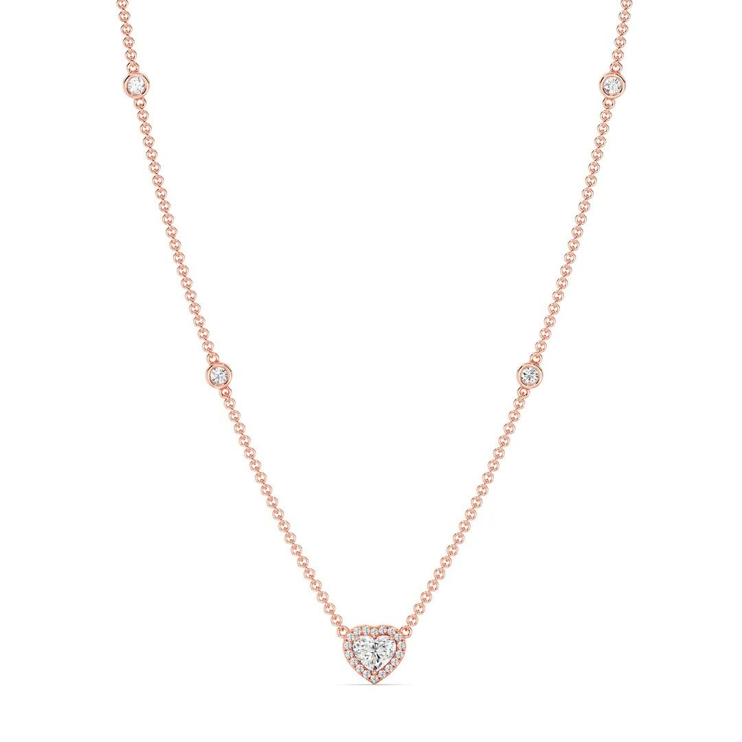 Heart Diamond Station Necklace - Image 7