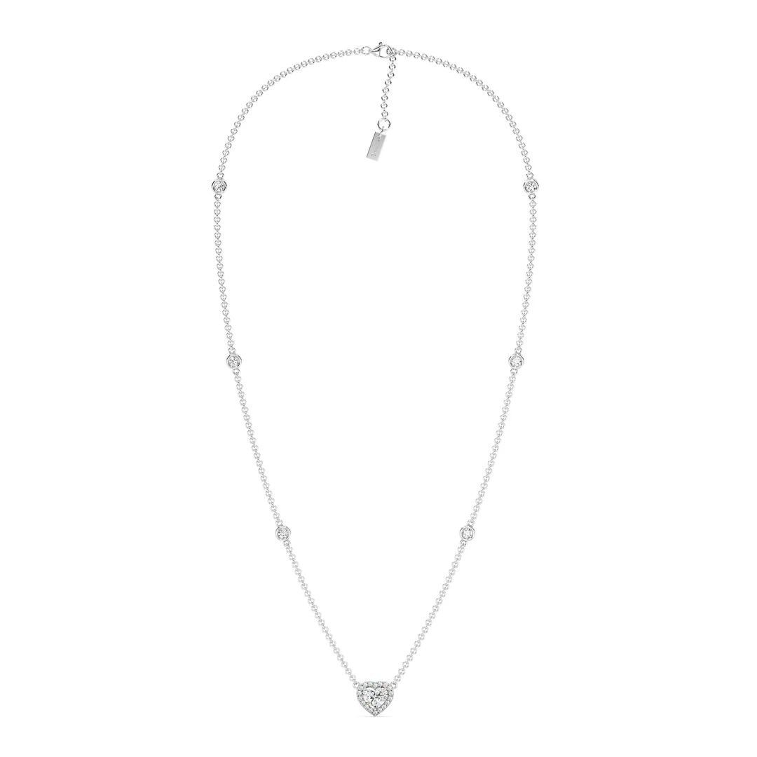 Heart Diamond Station Necklace - Image 10
