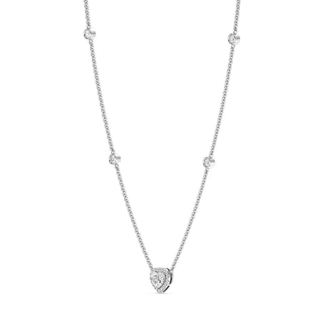 Heart Diamond Station Necklace - Image 9