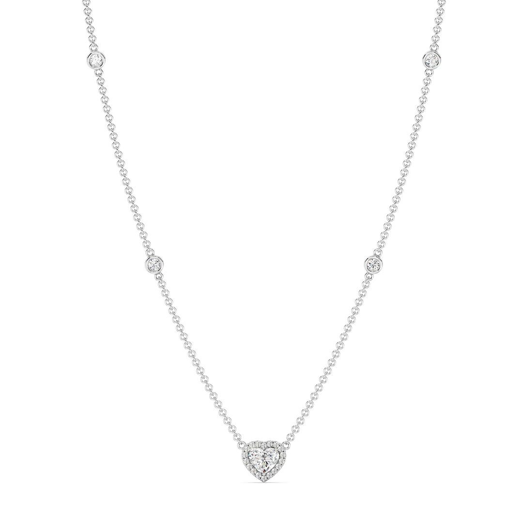 Heart Diamond Station Necklace - Image 11