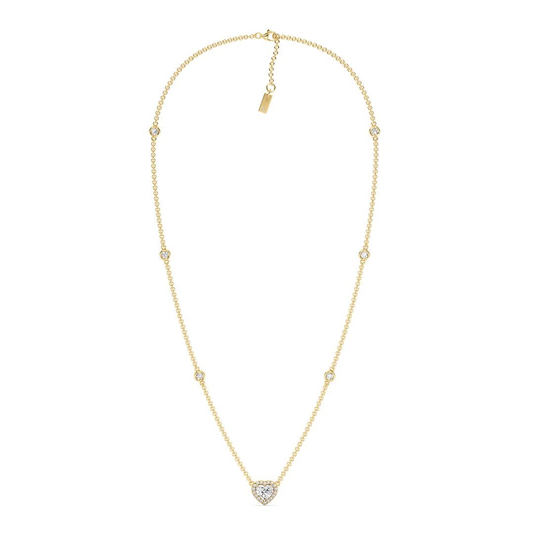 Heart Diamond Station Necklace - Image 2