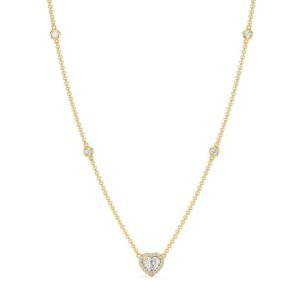 Heart Diamond Station Necklace