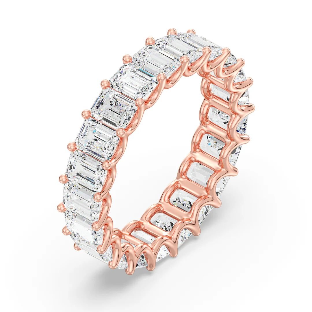 Emerald-Cut Diamond Scalloped Eternity Band - Image 12