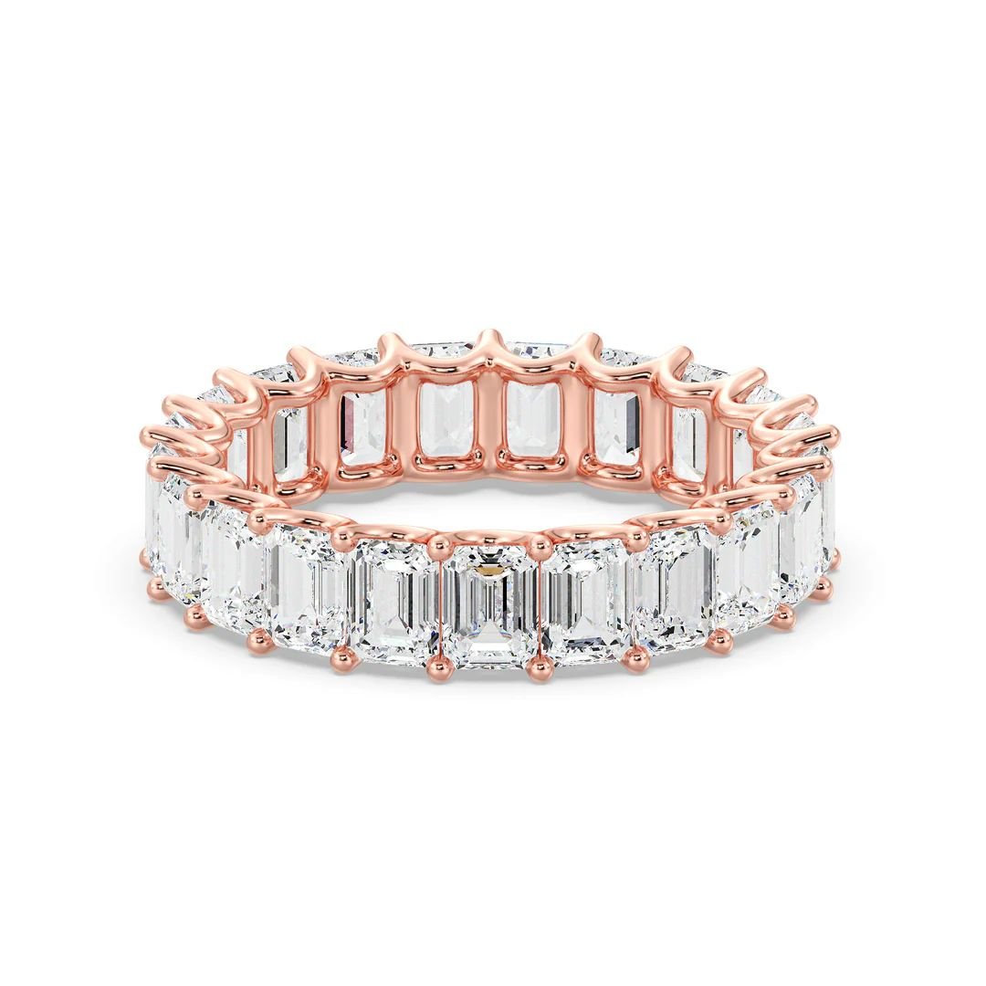 Emerald-Cut Diamond Scalloped Eternity Band - Image 9