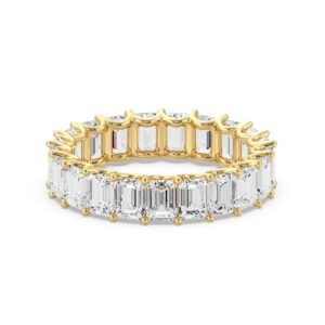 Emerald-Cut Diamond Scalloped Eternity Band