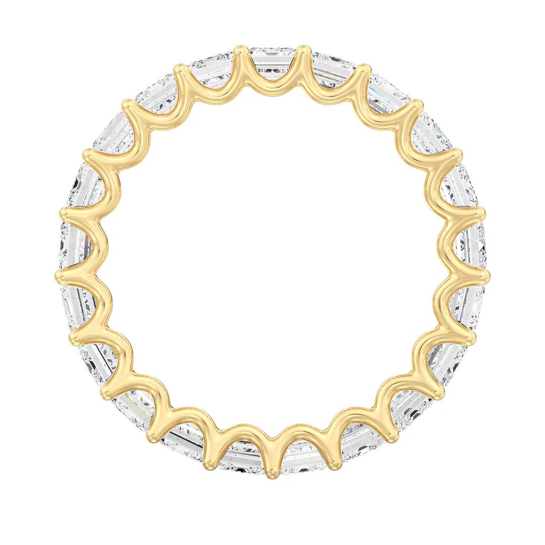 Emerald-Cut Diamond Scalloped Eternity Band - Image 2