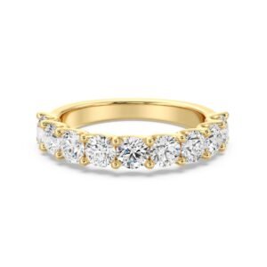 9-Stone Scalloped Half-Eternity Band