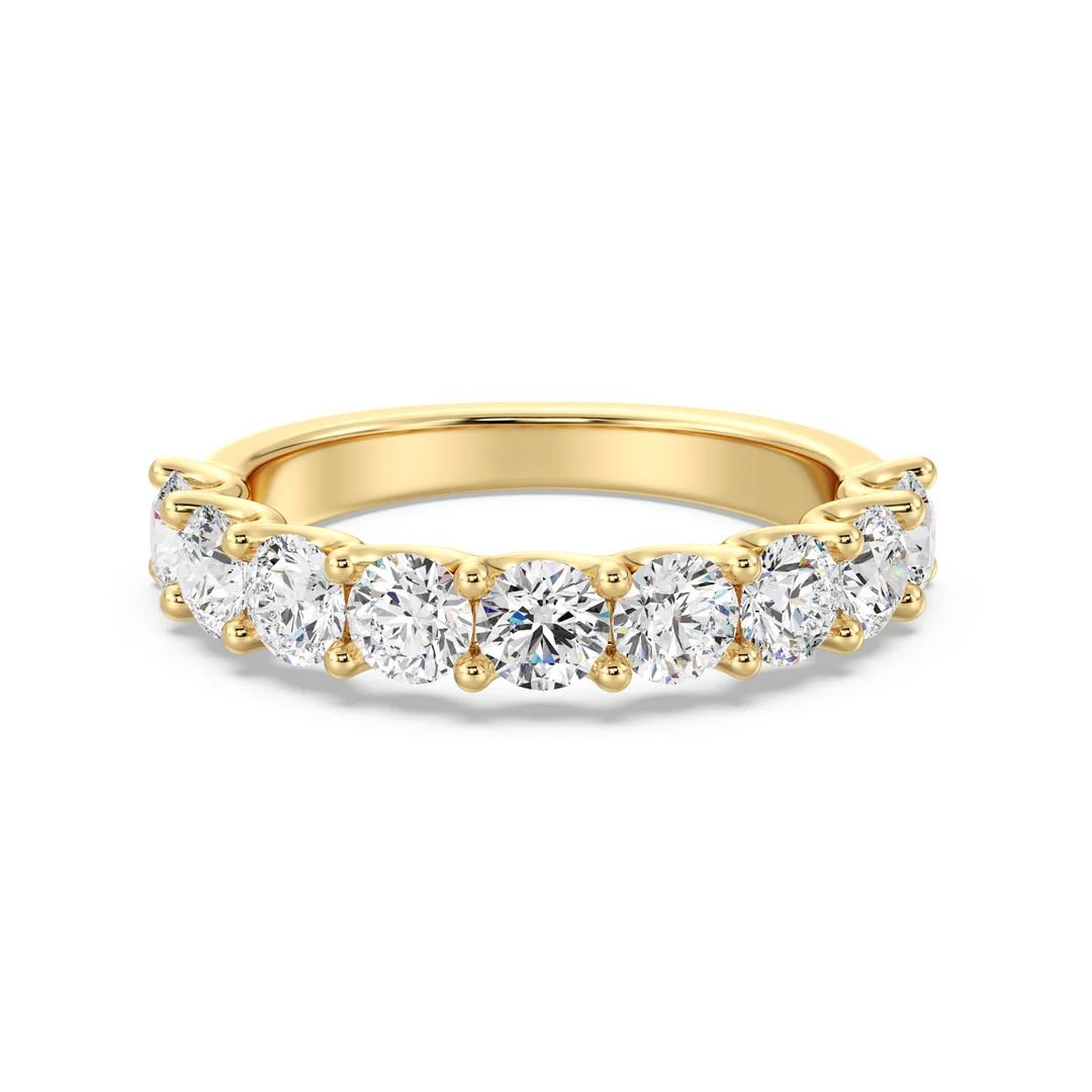 9-Stone Scalloped Half-Eternity Band