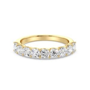 Cushion-Cut Scalloped Half-Eternity Band