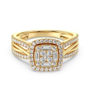 Vintage Style Cushion Halo Engagement Ring