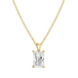Radiant-Cut Solitaire Pendant