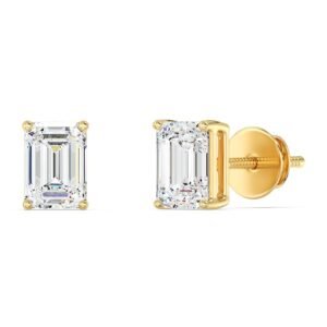 Emerald Cut Lab Grown Diamond Stud Earrings (0.20–4.00 CTTW)