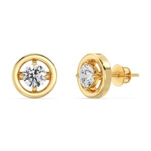 Gold Rim Stud Earrings