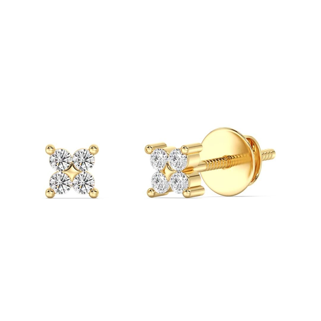 Lab Grown Diamond Four Stone Stud Earrings