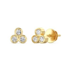 Lab Grown Diamond Three Stone Stud Earrings