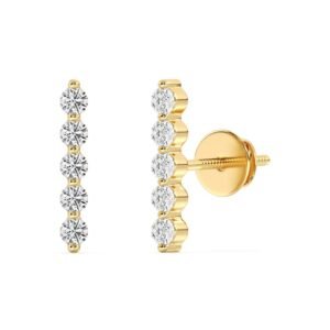 Lab Grown Diamond Long Bar Stud Earrings