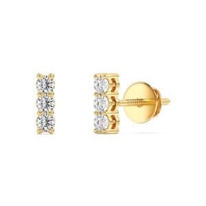 Lab Grown Diamond Bar Stud Earrings