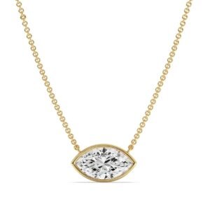 Marquise-Cut Bezel Solitaire Pendant Necklace