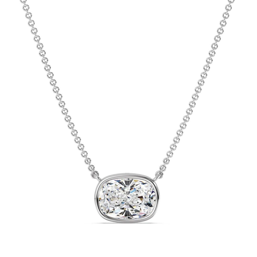 Cushion-Cut Bezel Solitaire Pendant Necklace - Image 5