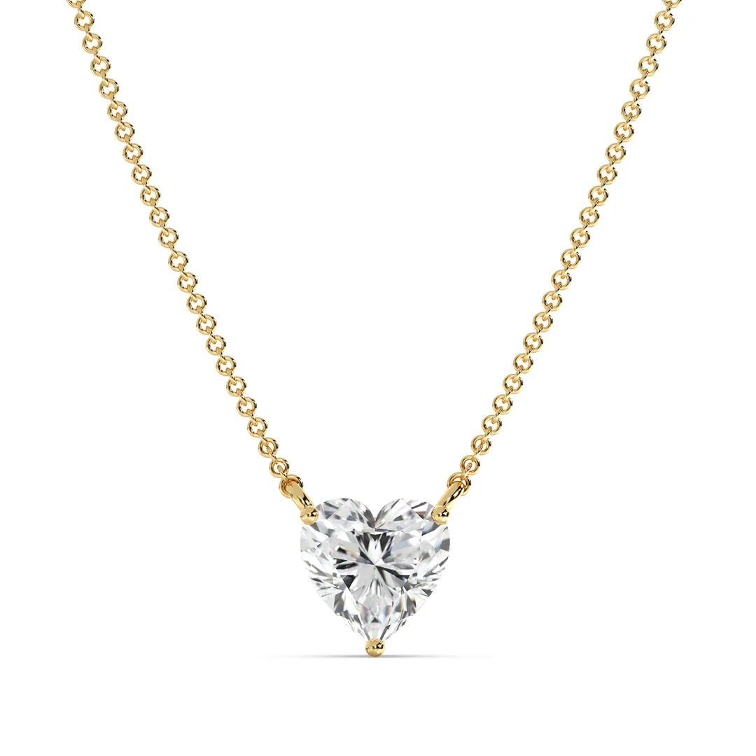 Heart-Shaped Solitaire Pendant Necklace