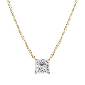Princess Cut Solitaire Pendant Necklace