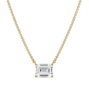 Emerald Solitaire Pendant Necklace