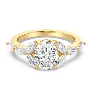 2 ct Oval Solitaire Engagement Ring with Marquise Diamond