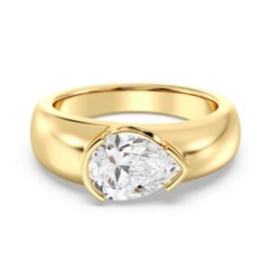 Pear Solitaire Ring