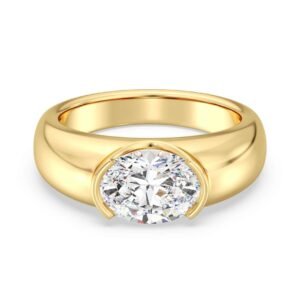 Oval Bezel Set Solitaire Ring