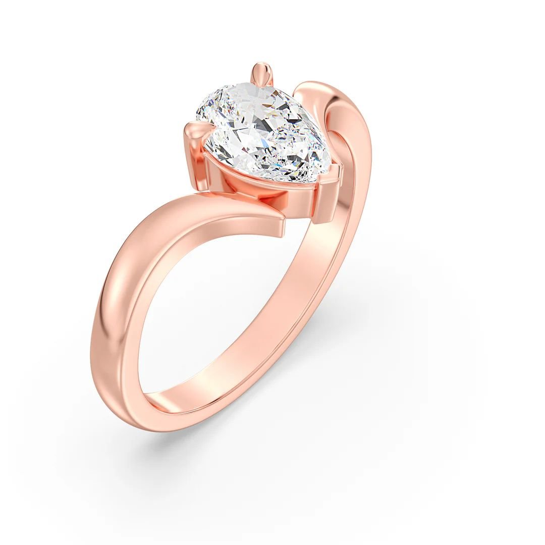 Pear Solitaire Ring - Image 10