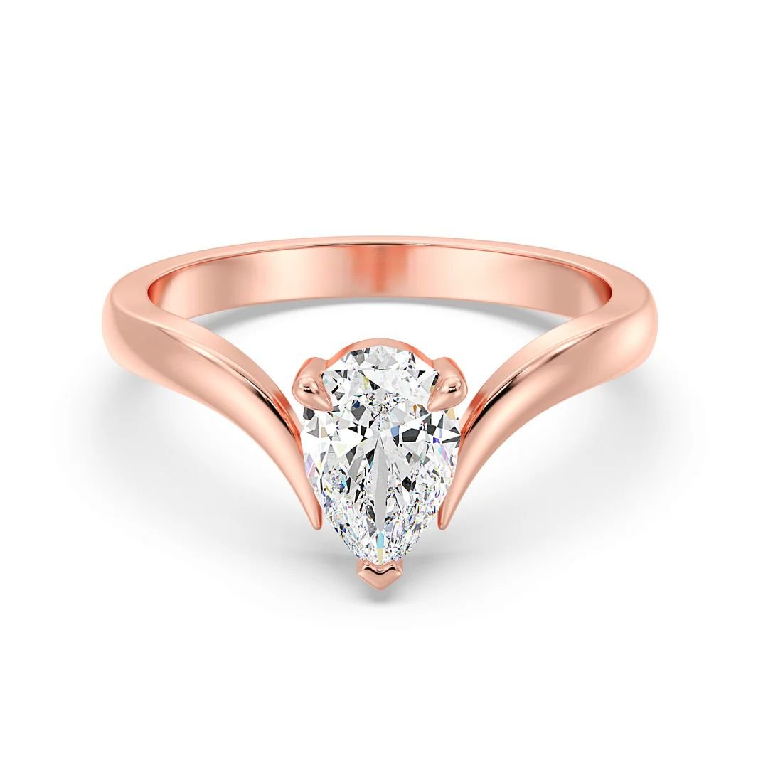 Pear Solitaire Ring - Image 9