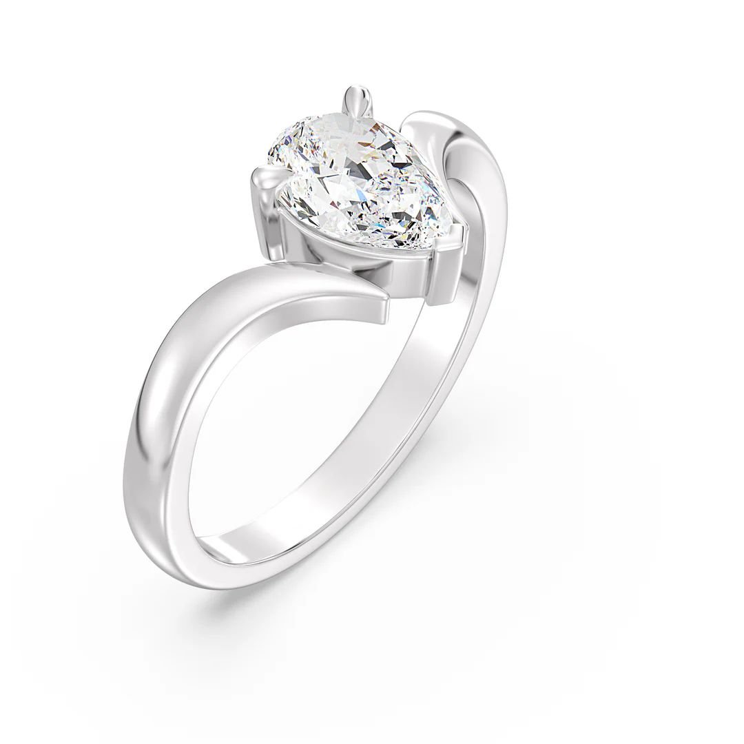 Pear Solitaire Ring - Image 6