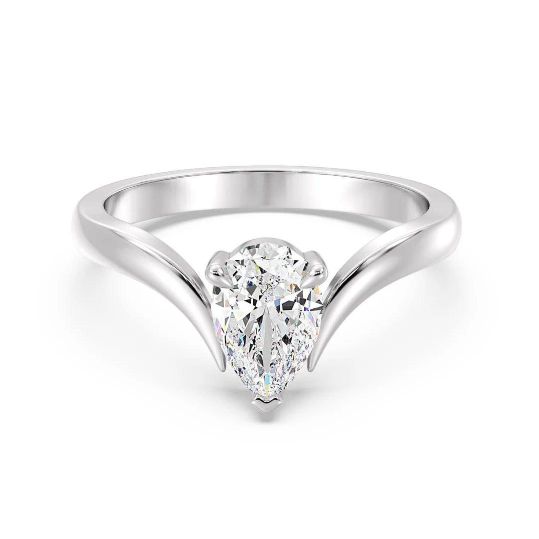 Pear Solitaire Ring - Image 5