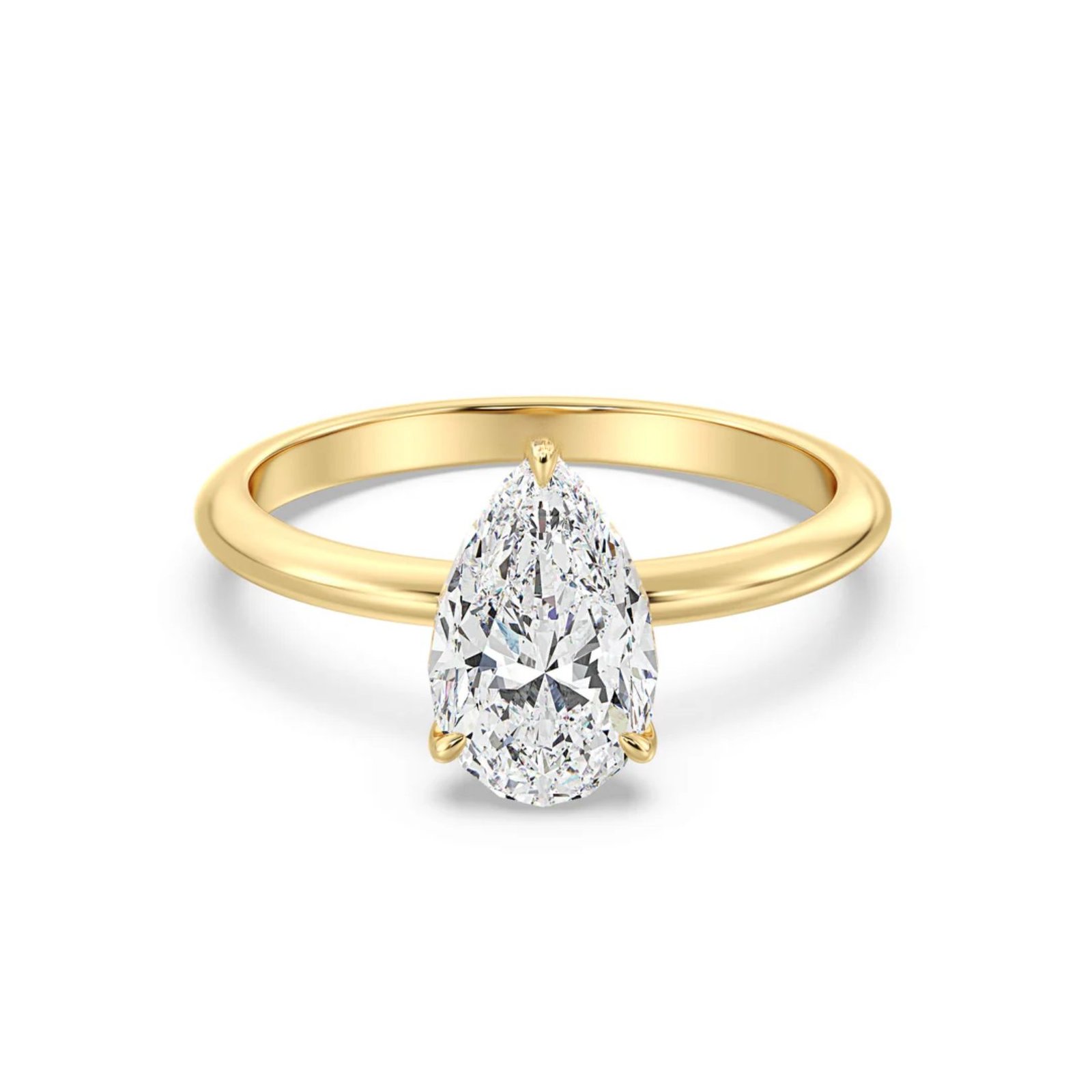 Pear Solitaire Ring