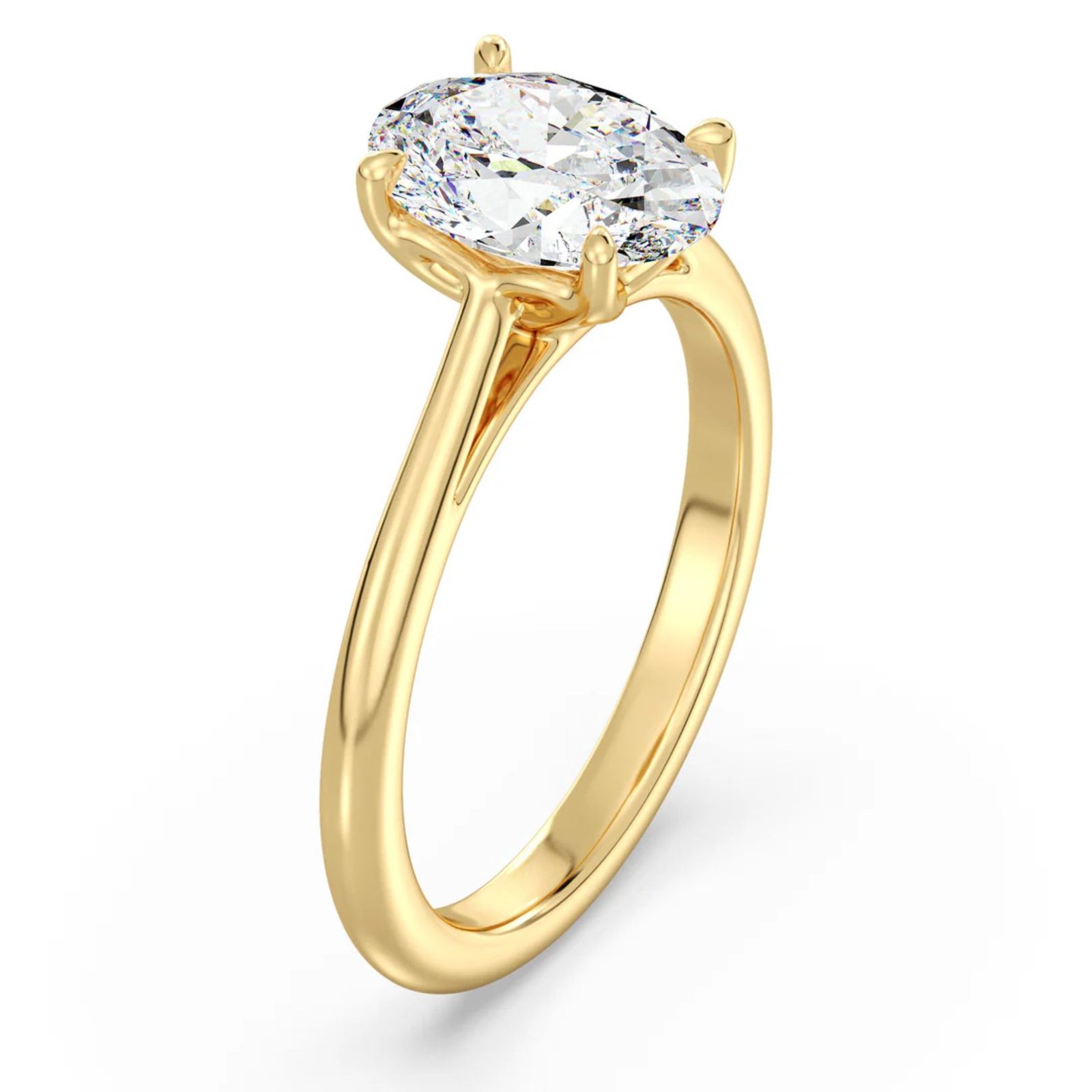 Oval Solitaire Ring - Image 2