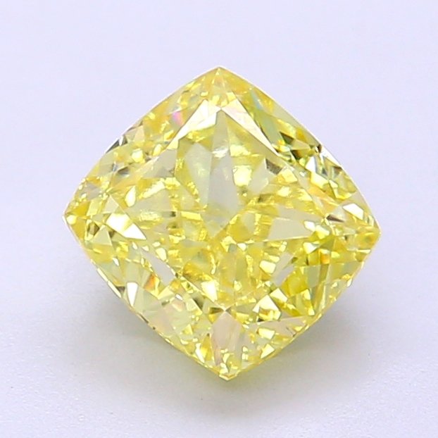 Sq Cushion 1.74ct VS1 Fancy Intense Yellow Lab Grown Diamond