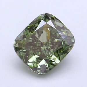 Cushion 2.01ct SI1 Fancy Vivid Green Lab Grown Diamond