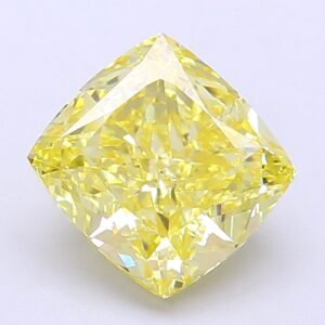 Cushion 2.63ct VS1 Fancy Intense Yellow Lab Grown Diamond