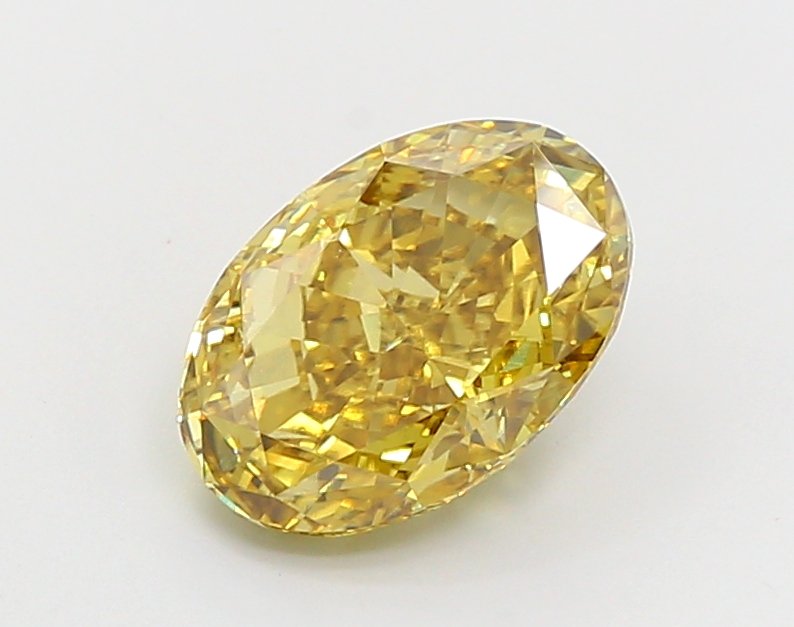 Oval 4.06ct VS2 Fancy Vivid Yellow Lab Grown Diamond