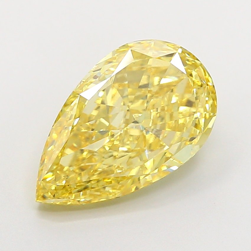 Pear 5ct VS1 Fancy Vivid Yellow Lab Grown Diamond