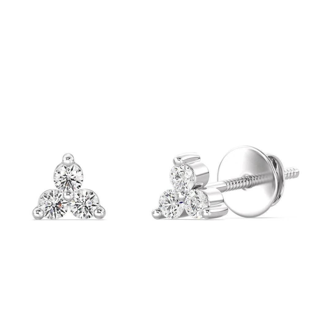 Lab Grown Diamond Trinity Stud Earrings - Image 7
