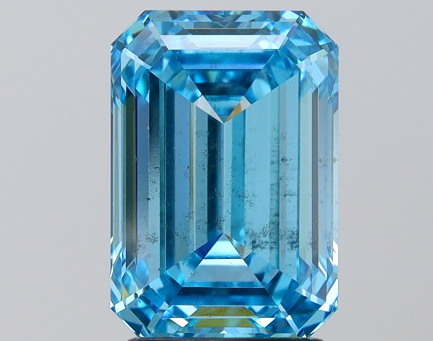 2.99 ct Emerald BLUE SI1 IGI Certified Lab Grown Diamond