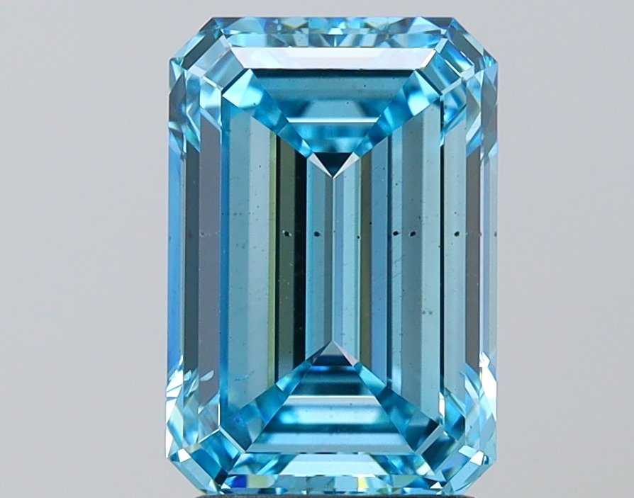 3.00 ct Emerald BLUE SI1 IGI Certified Lab Grown Diamond