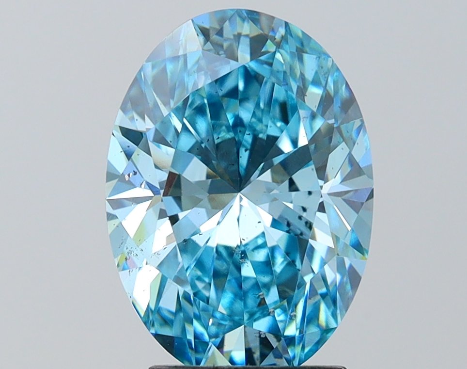 3.00 ct Oval BLUE SI2 IGI Certified Lab Grown Diamond